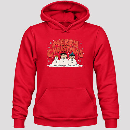 Merry Christmas Retro Snowmen Winter Scene Hoodie