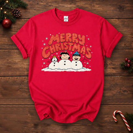 Merry Christmas Retro Snowy Winter Graphic T-Shirt