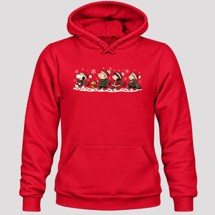 Christmas Winter Walk Plaid Scarves Snowflakes Hoodie