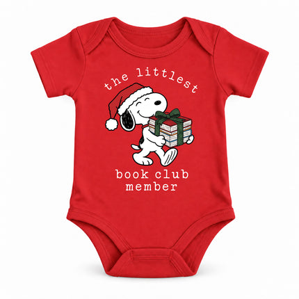 Littlest Book Club Member Christmas Reading Outfit Baby Bodysuit