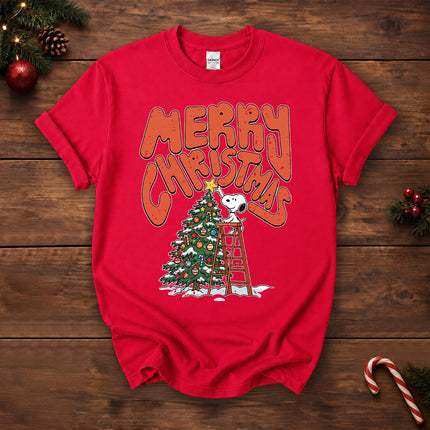 Merry Christmas Tree Decorating Retro Holiday T-Shirt
