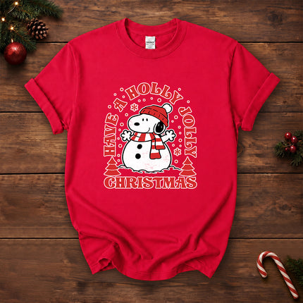 Holly Jolly Christmas Cozy Scarf Snowflake T-Shirt