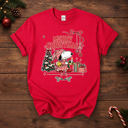 Merry Christmas Vintage Holiday Tree Candle Gifts T-Shirt