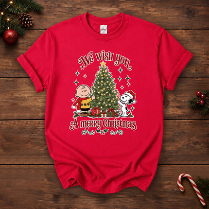 We Wish You a Merry Christmas Vintage Tree Graphic T-Shirt