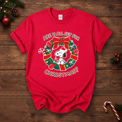 Christmas Wreath Are You All Set for Christmas T-Shirt