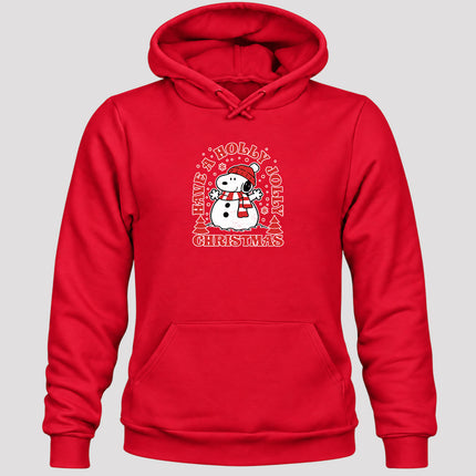 Holly Jolly Christmas Snowflake Winter Scarf Hoodie