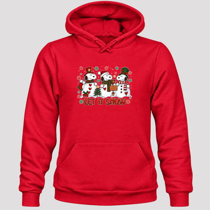 Let It Snow Christmas Snowman Trio Winter Holiday Hoodie