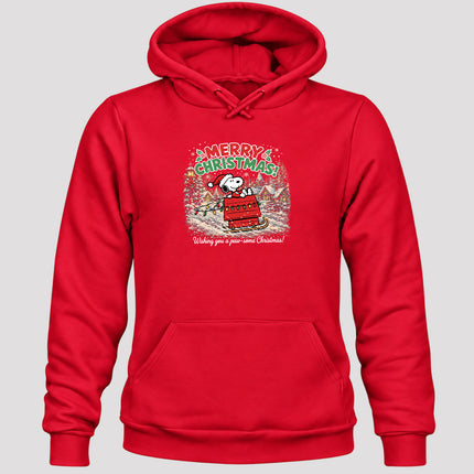 Merry Christmas Snowy Village Holiday Sled Hoodie