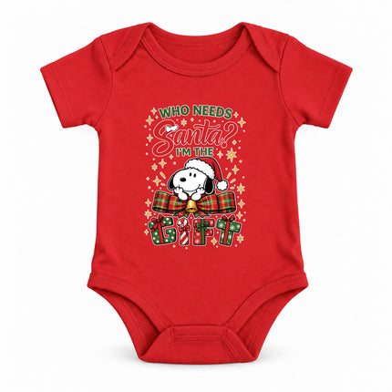I'm the Gift Funny Christmas Plaid Bow Baby Bodysuit