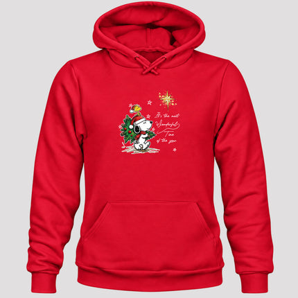 Most Wonderful Time Christmas Tree Golden Star Hoodie