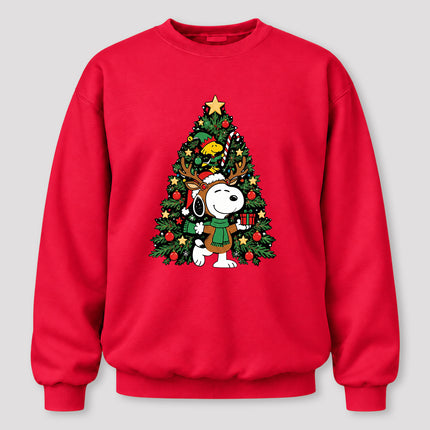 Christmas Tree Reindeer Antlers Festive Gift Sweatshirt