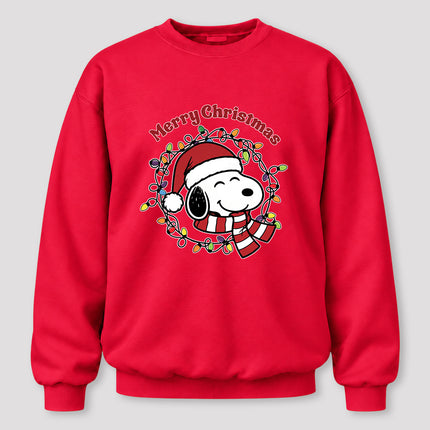 Merry Christmas Santa Hat Colorful Lights Sweatshirt