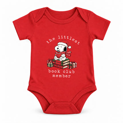 The Littlest Book Club Member Christmas Reader Baby Bodysuit