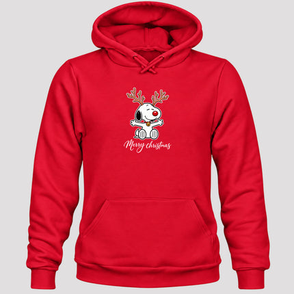 Merry Christmas Reindeer Antlers Red Nose Hoodie