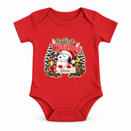 Personalized My First Christmas Baby Name Keepsake Baby Bodysuit