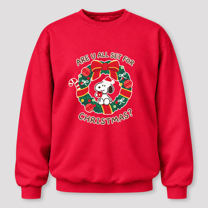 Christmas Wreath Are U All Set for Christmas Sweatshirt