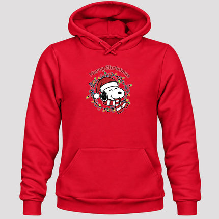 Merry Christmas Santa Hat Colorful Lights Hoodie