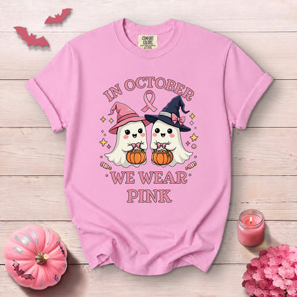 Comfort Colors Breast Cancer Awareness Halloween In October We Wear Pink T-Shirt