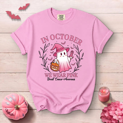 Comfort Colors Breast Cancer Awareness Halloween Pink October T-Shirt