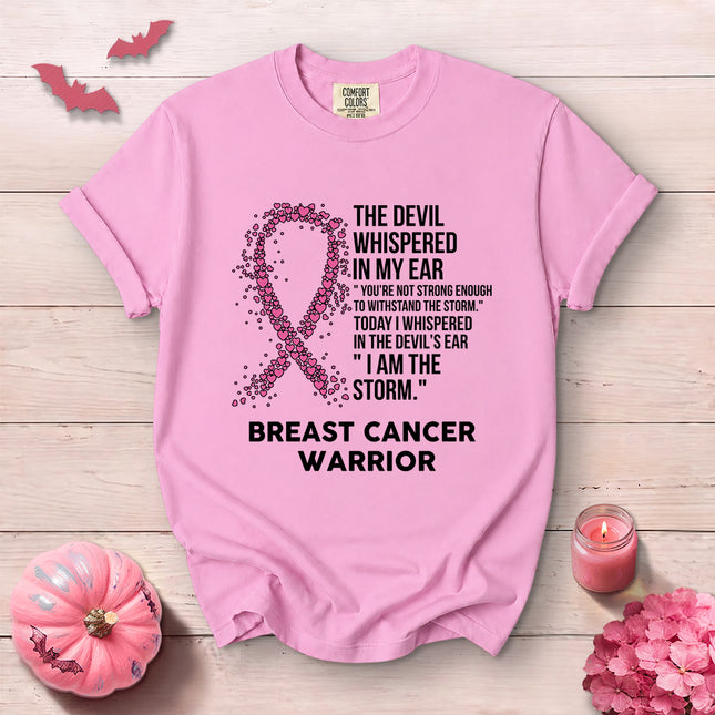 Comfort Colors Breast Cancer Awareness I Am The Storm Warrior T-Shirt