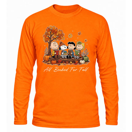 Fall Reading Shirt All Booked For Fall Autumn Book Lover Long Sleeve T-Shirt