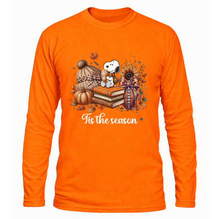 Tis the Season Cozy Fall Pumpkin Book Lover Long Sleeve T-Shirt