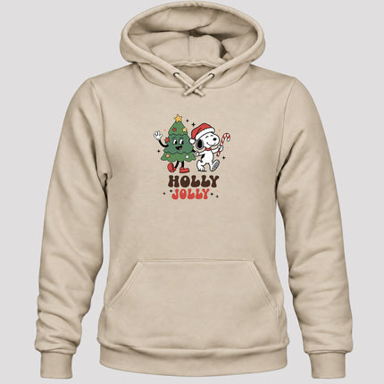 Holly Jolly Christmas Tree Candy Cane Retro Hoodie