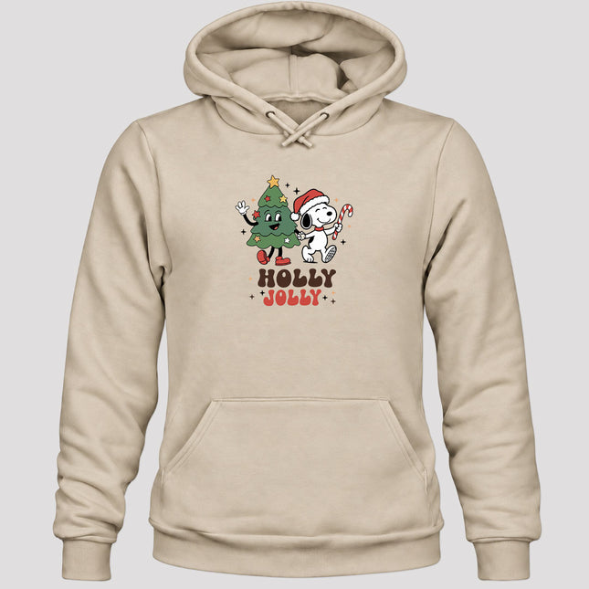 Holly Jolly Christmas Tree Candy Cane Retro Hoodie