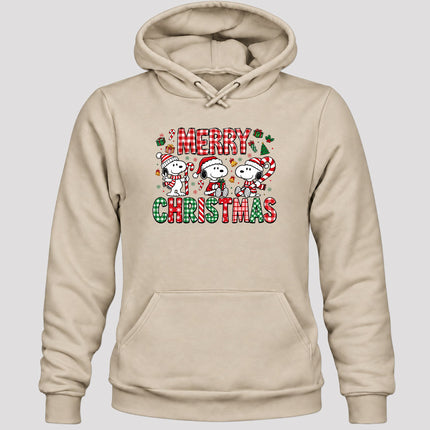 Merry Christmas Plaid Candy Cane Holiday Hoodie