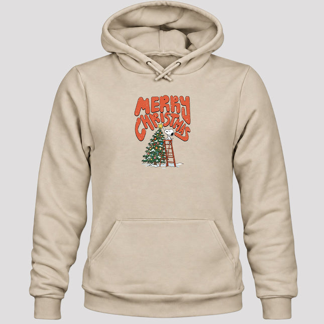 Merry Christmas Tree Decorating Retro Holiday Hoodie