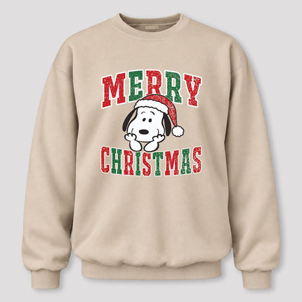 Merry Christmas Vintage Distressed Santa Hat Sweatshirt