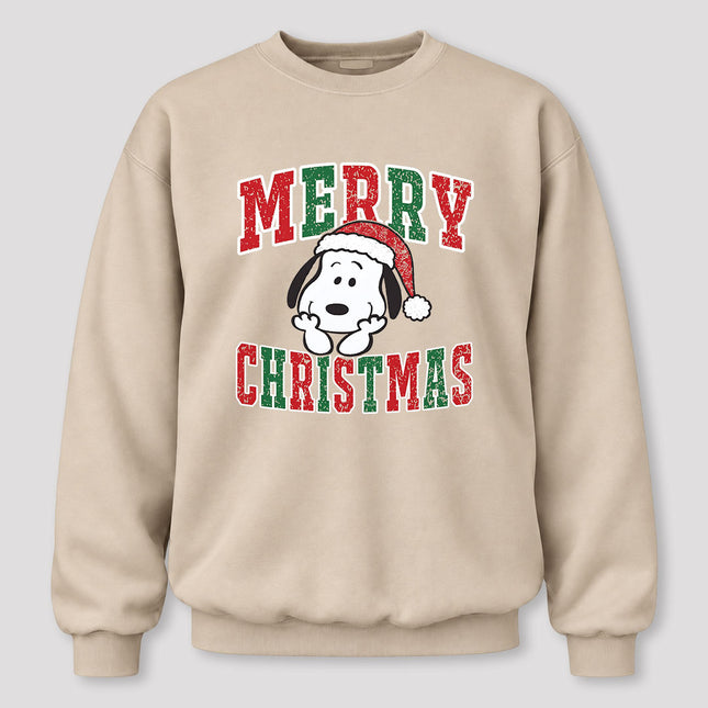 Merry Christmas Vintage Distressed Santa Hat Sweatshirt