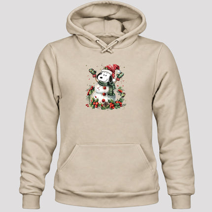Christmas Snowman Santa Hat Holly Berries Hoodie