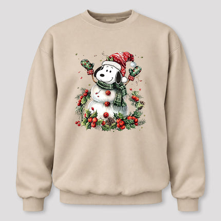 Christmas Snowman Santa Hat Holly Berries Sweatshirt
