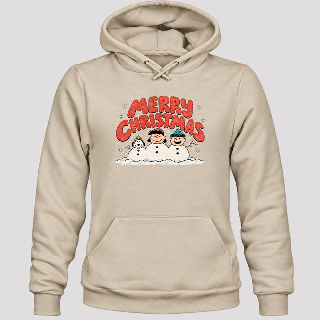Merry Christmas Retro Snowmen Winter Scene Hoodie