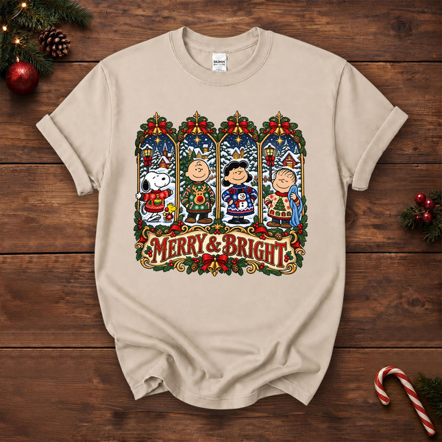 Merry and Bright Christmas Winter Village T-Shirt