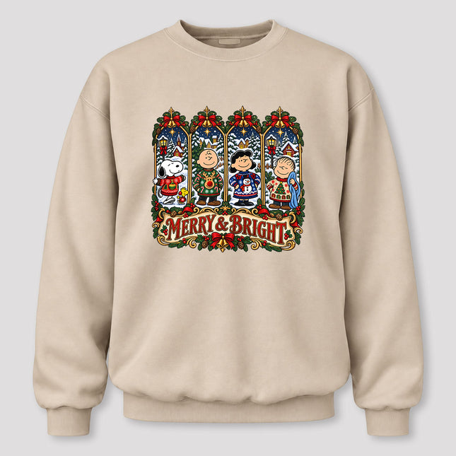 Merry and Bright Christmas Winter Village Sweatshirt