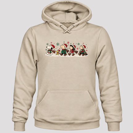 Christmas Winter Walk Plaid Scarves Snowflakes Hoodie