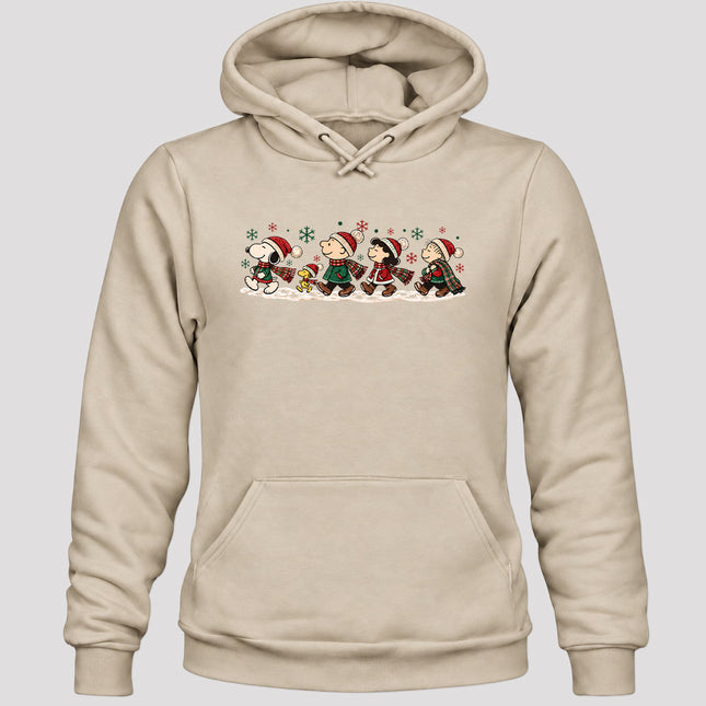 Christmas Winter Walk Plaid Scarves Snowflakes Hoodie