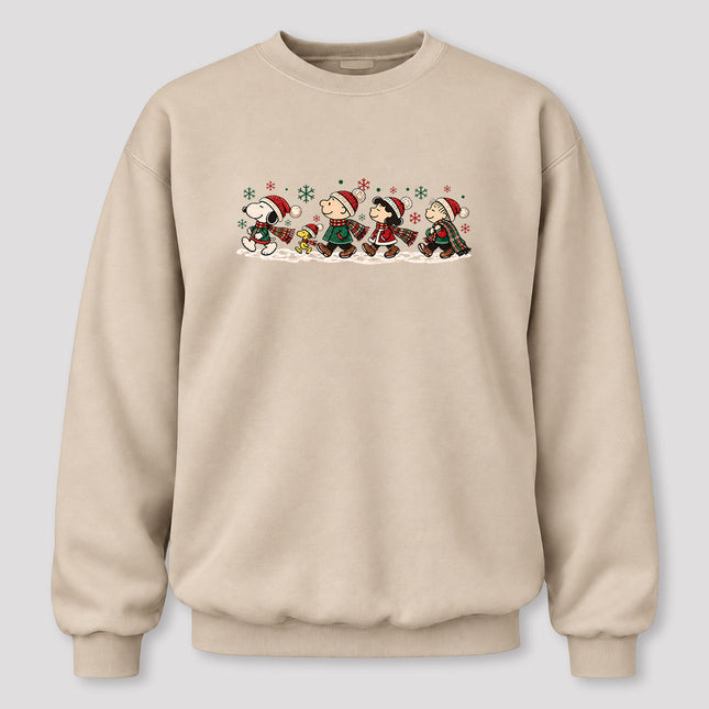 Christmas Winter Walk Snowflakes Plaid Scarves Sweatshirt