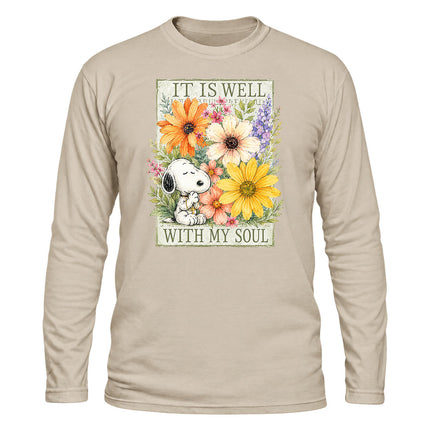 It Is Well With My Soul Floral Faith Christmas Gift Long Sleeve T-Shirt