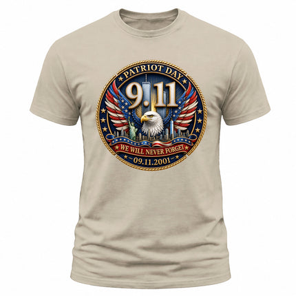 9/11 Patriot Day Never Forget American Eagle September 11 Memorial T-Shirt