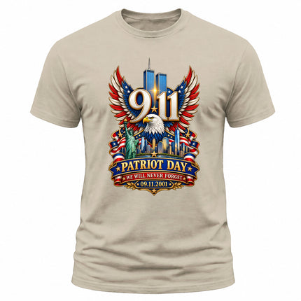 9/11 Patriot Day Never Forget September 11 Memorial American Eagle T-Shirt