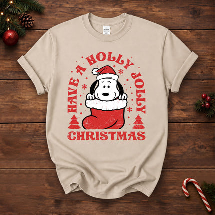 Have A Holly Jolly Christmas Retro Santa Stocking T-Shirt