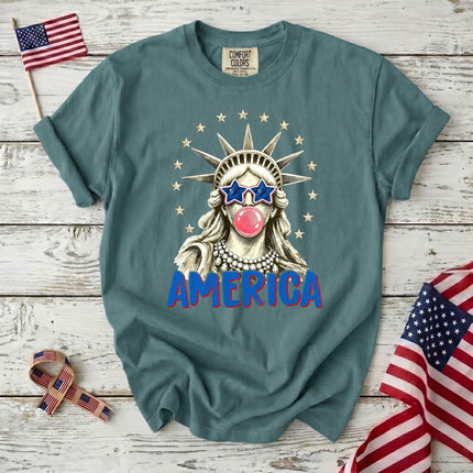 Comfort Colors America 250th Anniversary USA Bubblegum Statue T-Shirt