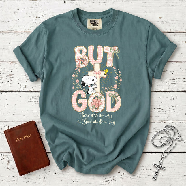 Comfort Colors But God Made a Way Floral Cross Christian Hope T-Shirt