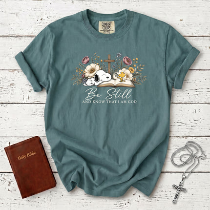 Comfort Colors Be Still and Know That I Am God Christian Bible Verse T-Shirt
