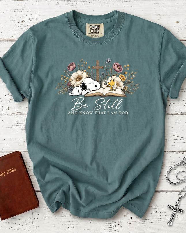 Comfort Colors Be Still and Know That I Am God Christian Bible Verse T-Shirt