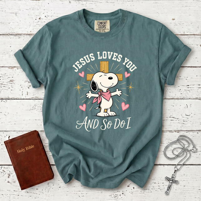 Comfort Colors Jesus Loves You And So Do I Christian Faith Cross T-Shirt