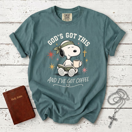 Comfort Colors God's Got This And I've Got Coffee Christian Faith T-Shirt
